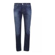 Blauwe katoenen jeans met stretch Jacob Cohën , Blue , Heren