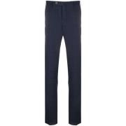 Navy Blauw Geruite Slim-Fit Chino's PT Torino , Blue , Heren