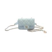 Pre-owned Leather chanel-bags Chanel Vintage , Blue , Dames