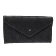 Pre-owned Leather wallets Chanel Vintage , Black , Dames