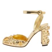 Pre-owned Leather heels Dolce & Gabbana Pre-owned , Yellow , Dames