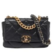 Pre-owned Leather chanel-bags Chanel Vintage , Black , Dames