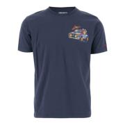 Crypto Paperally Katoenen T-shirt Navy MC2 Saint Barth , Blue , Heren