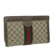 Pre-owned Canvas clutches Gucci Vintage , Beige , Dames