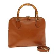 Pre-owned Leather gucci-bags Gucci Vintage , Brown , Dames