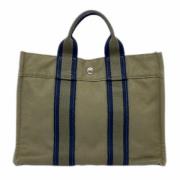 Pre-owned Canvas totes Hermès Vintage , Green , Dames