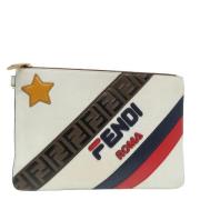 Pre-owned Leather clutches Fendi Vintage , Beige , Dames