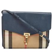 Pre-owned Leather shoulder-bags Burberry Vintage , Blue , Dames