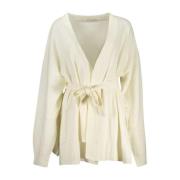 Witte V-hals Cardigan met Riem Guess , White , Dames