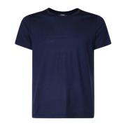 Blauw Katoenen T-shirt met Ronde Kraag K-Way , Blue , Heren