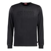 Vintage Katoenen Longsleeve T-shirt Diesel , Black , Heren