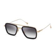 Flight 006 Matte Black-14K Gold Zonnebril Dita , Yellow , Heren