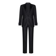 Grijs Wol Tuxedo Pak Satijndetails Emporio Armani , Gray , Heren