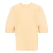 Casual Katoenen T-shirt Issey Miyake , Beige , Heren