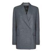 Grijze Oversized Blazer met Strass Versieringen Pinko , Gray , Dames