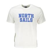 Klassiek Wit T-shirt met Logodesign North Sails , White , Heren