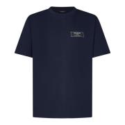 Navy Blue Crew Neck T-Shirt Balmain , Blue , Heren