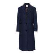 Navy Blauwe Stijlvolle Jas Jas Soaked in Luxury , Blue , Dames