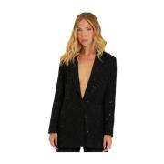 Kanten blazer met pailletten Alma EN Pena , Black , Dames