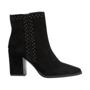 Side zip studded bootie Alma EN Pena , Black , Dames