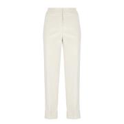 Katoenen ribfluwelen broek Ivory Peserico , Beige , Dames