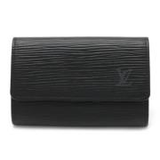 Pre-owned Leather key-holders Louis Vuitton Vintage , Black , Dames