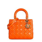 Pre-owned Leather dior-bags Dior Vintage , Orange , Dames