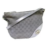 Pre-owned Canvas shoulder-bags Gucci Vintage , Gray , Dames