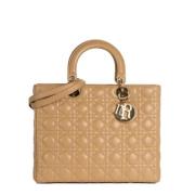 Pre-owned Leather dior-bags Dior Vintage , Beige , Dames