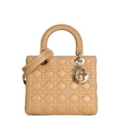 Pre-owned Leather dior-bags Dior Vintage , Beige , Dames