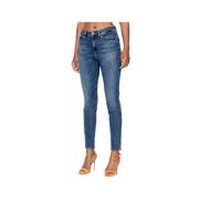 Blauwe Slim Fit Distressed Jeans Guess , Blue , Dames