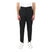 Wollen broek met elastische taille Mauro Grifoni , Black , Heren