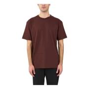 Katoenen T-shirt met Ronde Hals Mauro Grifoni , Brown , Heren