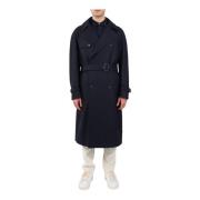 Trenchcoat van waterafstotende diagonale stof Tagliatore , Blue , Here...