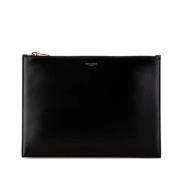 Pre-owned Leather pouches Yves Saint Laurent Vintage , Black , Dames