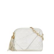 Pre-owned Leather crossbody-bags Chanel Vintage , White , Dames