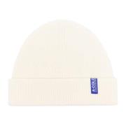 Witte Wollen Blend Ribgebreide Beanie Hoed A-Cold-Wall , White , Heren