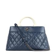 Pre-owned Leather chanel-bags Chanel Vintage , Blue , Dames