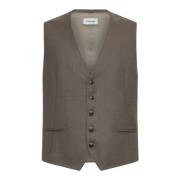 Grijze Wollen Vest V-Hals Jas Tagliatore , Gray , Heren