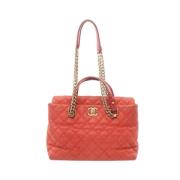 Pre-owned Leather chanel-bags Chanel Vintage , Red , Dames