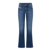 Blauwe Gewassen Denim Broek Diesel , Blue , Dames