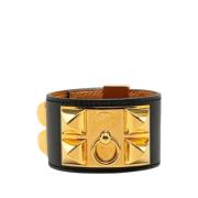 Pre-owned Leather bracelets Hermès Vintage , Yellow , Dames