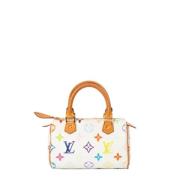 Pre-owned Canvas handbags Louis Vuitton Vintage , White , Dames