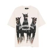 Hondenprint Katoenen T-shirt Represent , White , Heren