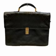 Pre-owned Leather briefcases Chanel Vintage , Black , Dames