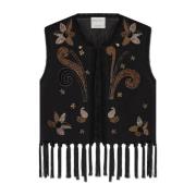 Vest met glinsterende applicaties Forte Forte , Black , Dames