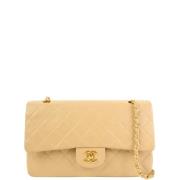 Pre-owned Leather chanel-bags Chanel Vintage , Beige , Dames