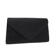 Pre-owned Leather clutches Louis Vuitton Vintage , Black , Dames