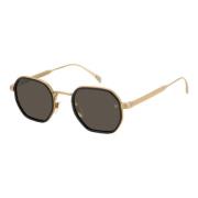 Matte Black Gold/Grey Zonnebril Eyewear by David Beckham , Yellow , He...