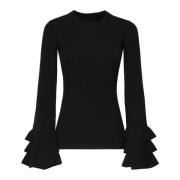 Zwarte Wol Viscose Pullover Sweater Valentino Garavani , Black , Dames